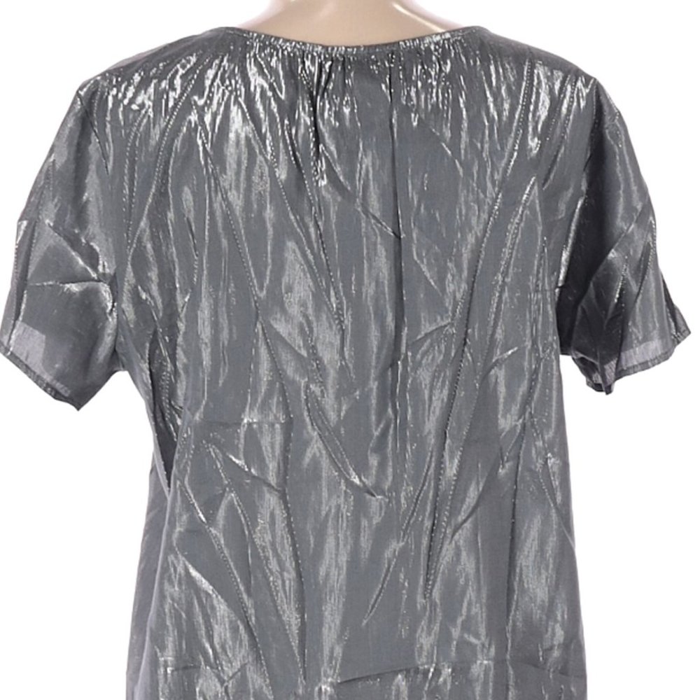 NWT Velvet by Graham & Spencer Silver Scoop Neck Agatha Top Size M Made in USA - Picture 4 of 4